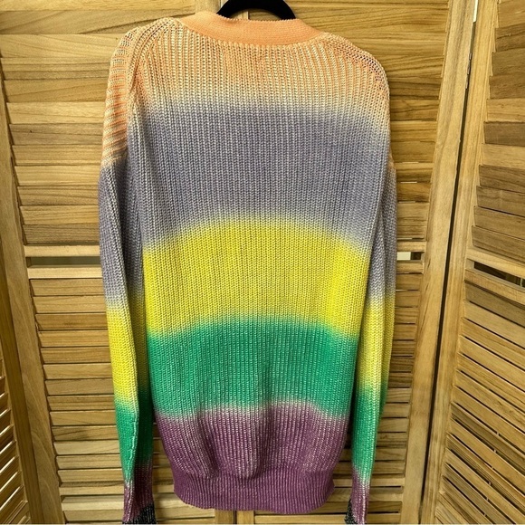 Rare Zadig & Voltaire Lilian Cow Rainbow Cardigan size M - Picture 9 of 9